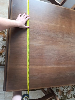 Mesa antigua madera con 6 sillas tapizadas