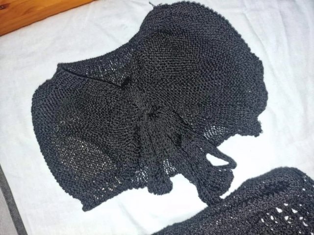 Conjunto hilo negro talla única