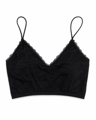 Top negro encaje tirantes finos