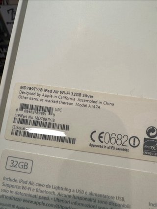 iPad Air wifi 32GB silver - Batería Agotada