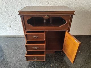 Mueble TV madera con cristal