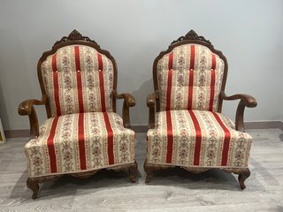 ¡Oferta! Pareja Sillones Isabelinos Tapizados