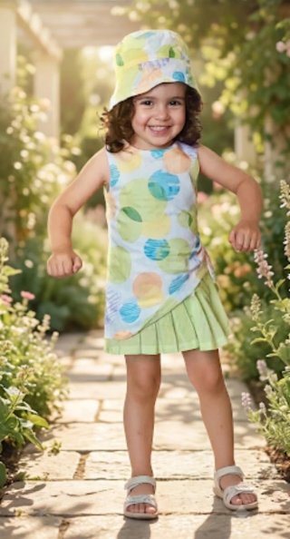 Precioso conjunto bebé: vestido y gorro