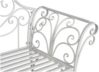 Divanetto panchina Liberty in ferro finitura bianc