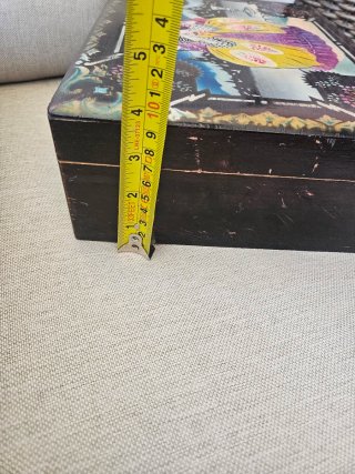 Caja joyero antigua de madera con espejo – Vintage