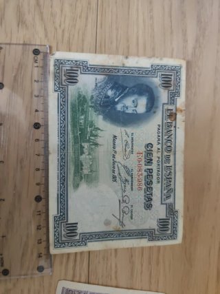 Lote de monedas y billetes españoles