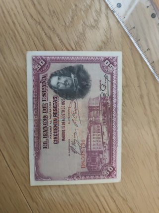 Lote de monedas y billetes españoles