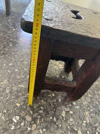 Banqueta rústica castellana antigua de madera