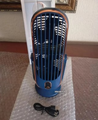 2 ventilatori portatili USB blu e dorati