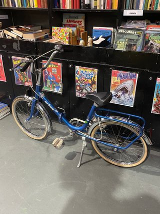 bicicleta Orbea plegable vintage de color azul