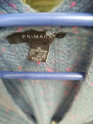 Chaqueta de punto Primark azul y rosa Talla xl