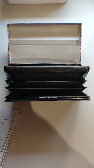 Billetera Larga El Molino Piel Negra Multicolor