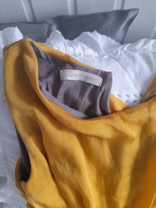 Vestido Gasa Vintage Amarillo