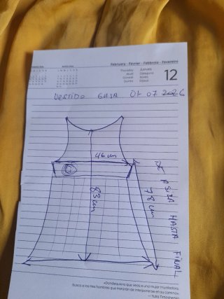 Vestido Gasa Vintage Amarillo