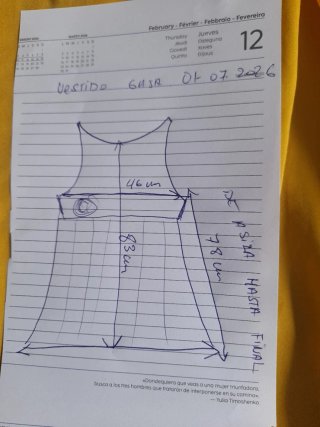 Vestido Gasa Vintage Amarillo