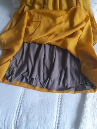 Vestido Gasa Vintage Amarillo