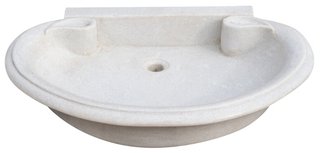 Lavandino in marmo bianco L75xP54xH15 cm · per il