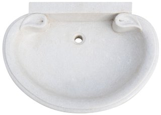 Lavandino in marmo bianco L75xP54xH15 cm · per il