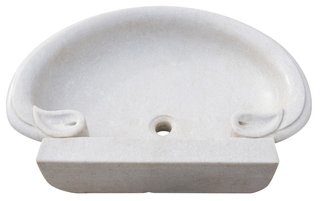 Lavandino in marmo bianco L75xP54xH15 cm · per il