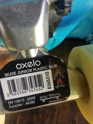 Skate Infantil Oxelo Azul Plástico