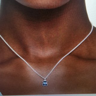 Collar corto Tous Oso Azul Plata