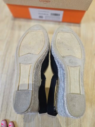 Sandalias Castañer cuña negra 10 cm T40