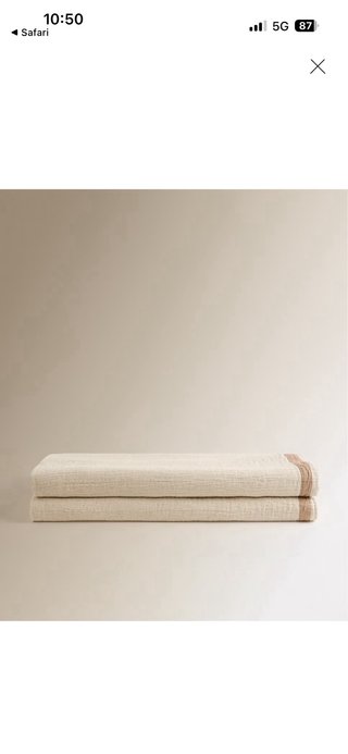 Colcha Algodón y Lino Cama 180cm Beige .