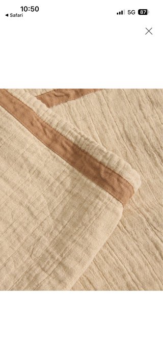 Colcha Algodón y Lino Cama 180cm Beige .