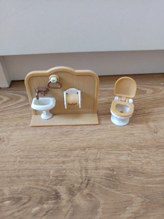 Accesorios Baño Sylvanian Beige y Blanco