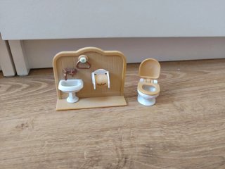 Accesorios Baño Sylvanian Beige y Blanco