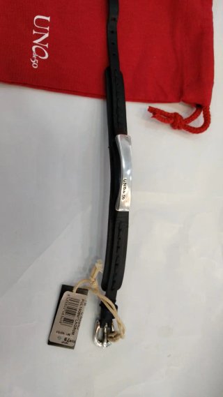 Pulsera Uno de 50 Negra y Plateada Talla M