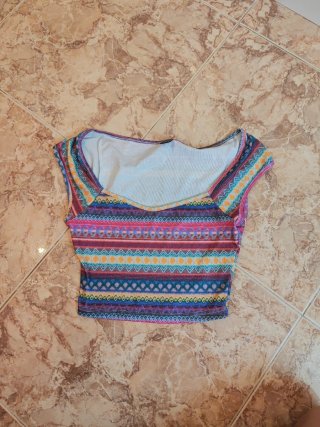 Top estampado multicolor de shein