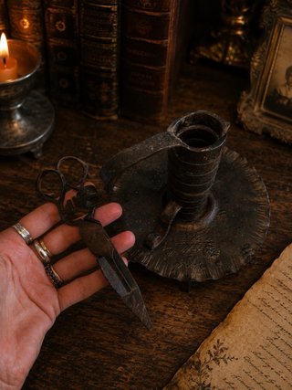 Antico servizio da candela ferro battuto '800