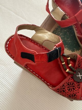 Sandalias Bio Piel Rojas