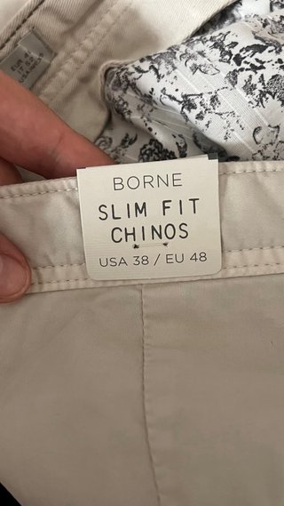 NUEVOS Pantalón Chino Slim Fit Beige Talla 48