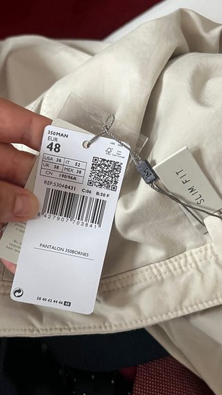 NUEVOS Pantalón Chino Slim Fit Beige Talla 48