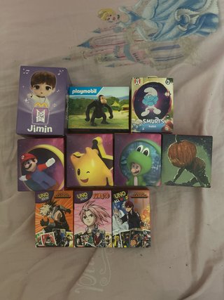 Lote Juguetes McDonald's, Playmobil, Smurfs, UNO