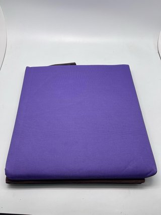 Taburete caja plegable tela morado/marrón (88750)