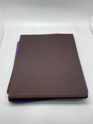 Taburete caja plegable tela morado/marrón (88750)