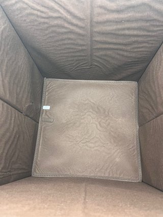 Taburete caja plegable tela morado/marrón (88750)