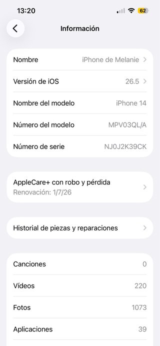 iPhone 14 Morado - Como Nuevo