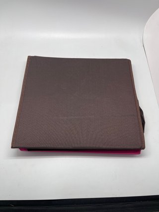 Taburete caja plegable tela rosa/marrón (88750)