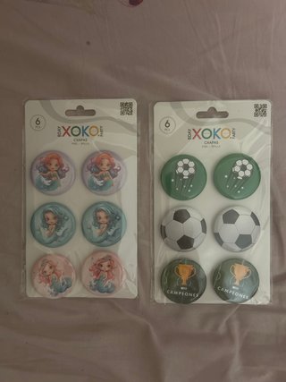 Lote 12 Chapas XOKO (6 Sirenas, 6 Fútbol)