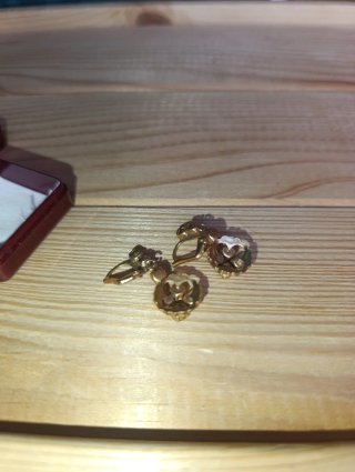 Pendientes Vintage Dorados con Piedras Azules