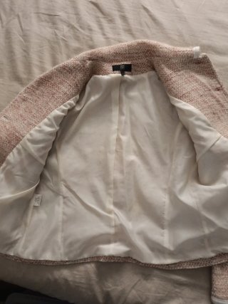 Chaqueta tweed rosa y blanco