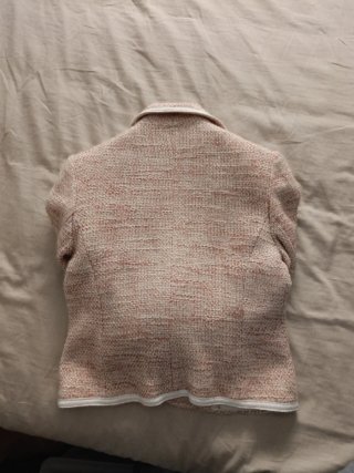 Chaqueta tweed rosa y blanco