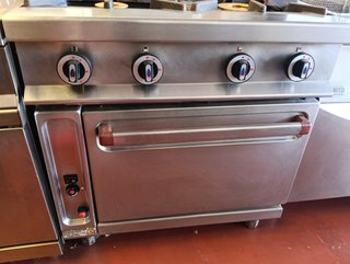 Cocina industrial a gas 4 fuegos con horno repagas