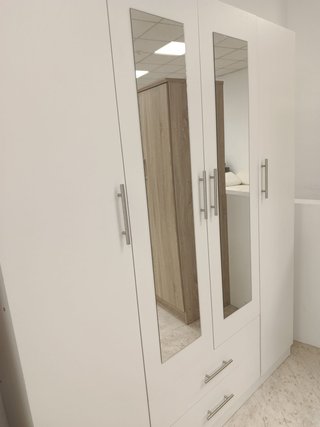 Armario 4 Puertas con Espejo Blanco