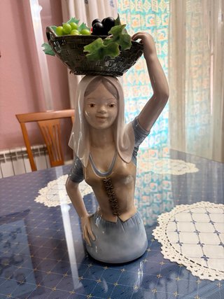 Pack 2 Figuras Cerámica Mujer Cesta