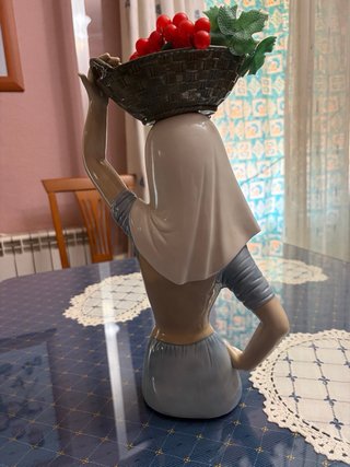 Pack 2 Figuras Cerámica Mujer Cesta